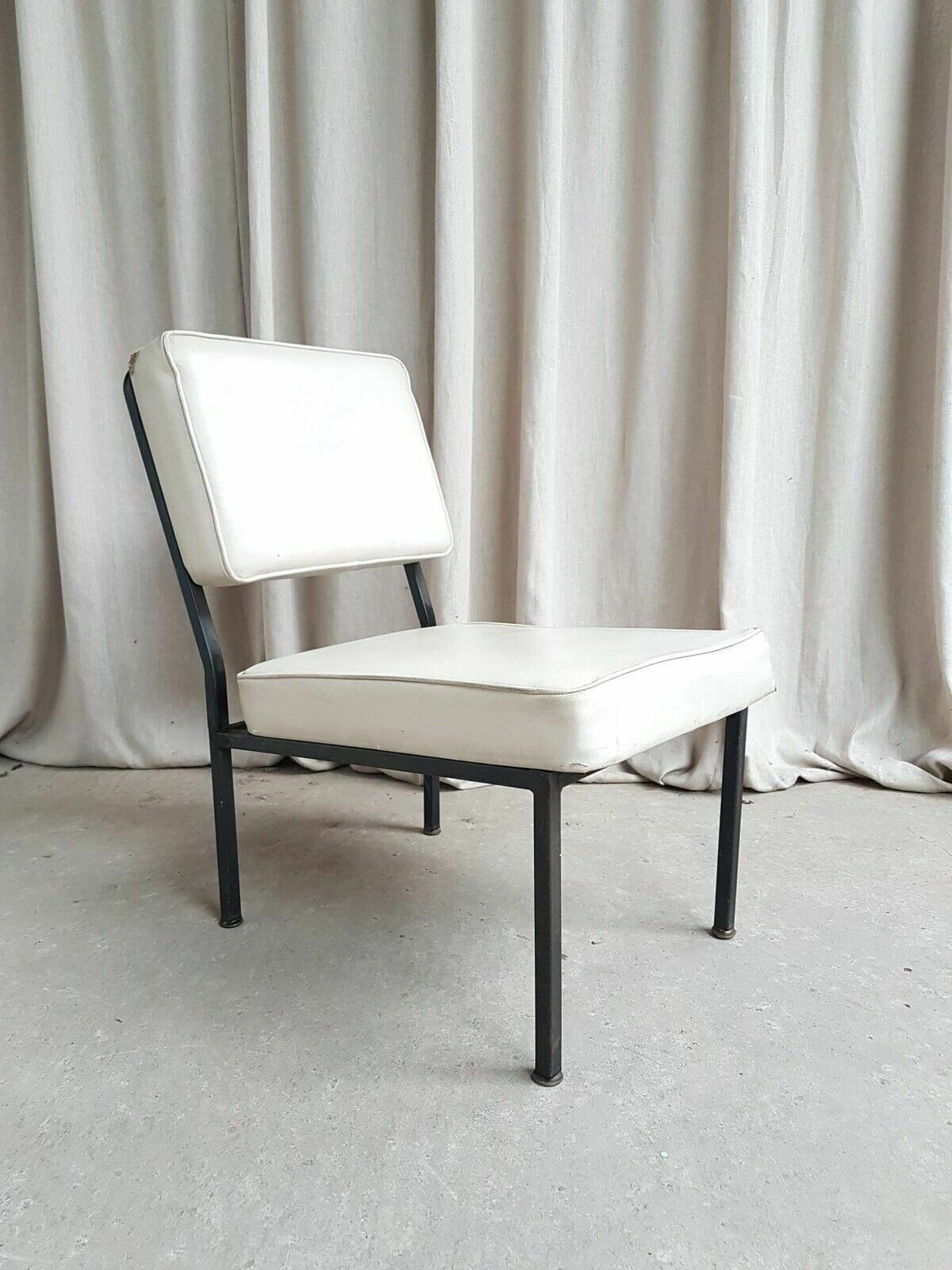Vtg Mid Century Steel Modernist Post Modern Studio Lounge Chair Retro #383 photo vinterior