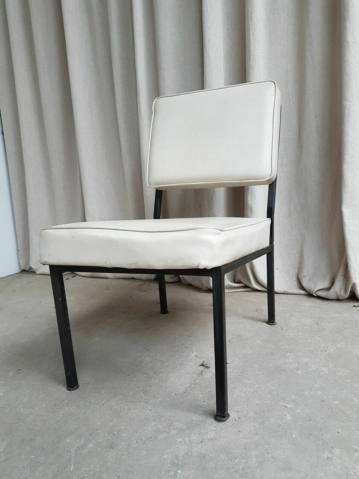 Vtg Mid Century Steel Modernist Post Modern Studio Lounge Chair Retro #383 photo buy