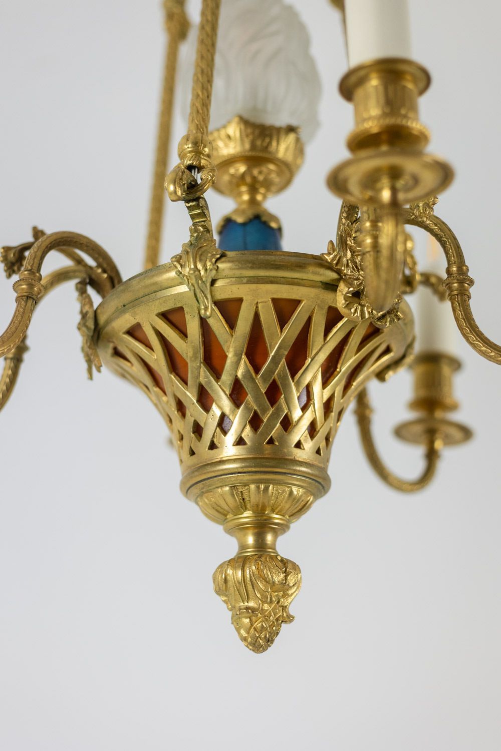Louis XVI Style Chandelier In Gilded Bronze. Circa 1900. photo Lighting