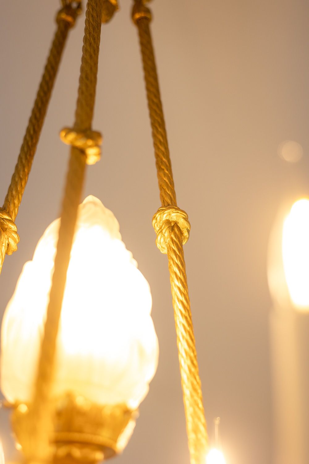 photo for sale Louis XVI Style Chandelier In Gilded Bronze. Circa 1900.