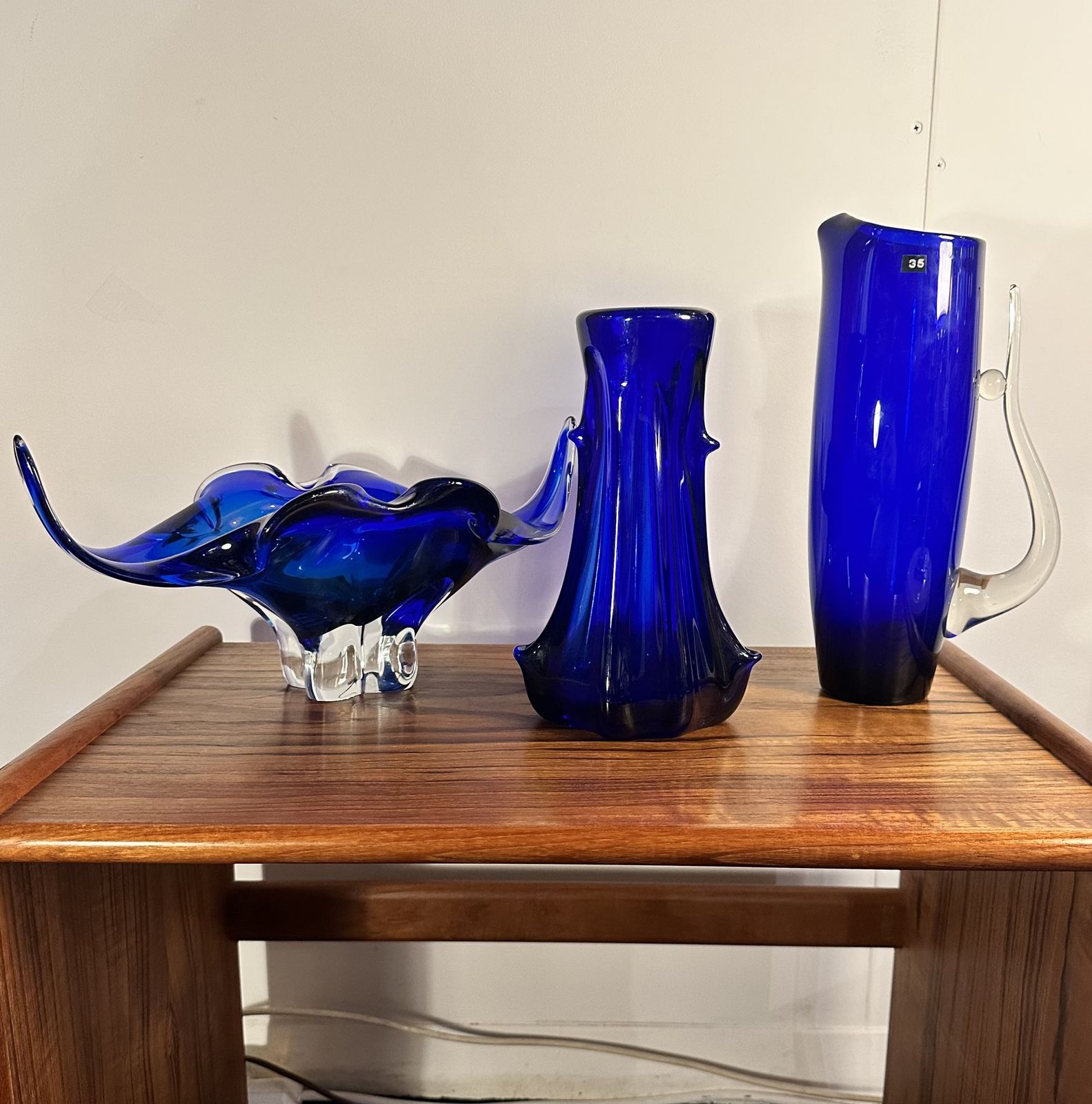 Original Italian Hand Blown Azure Blue Murano Glass, 1960s photo Home Decor
