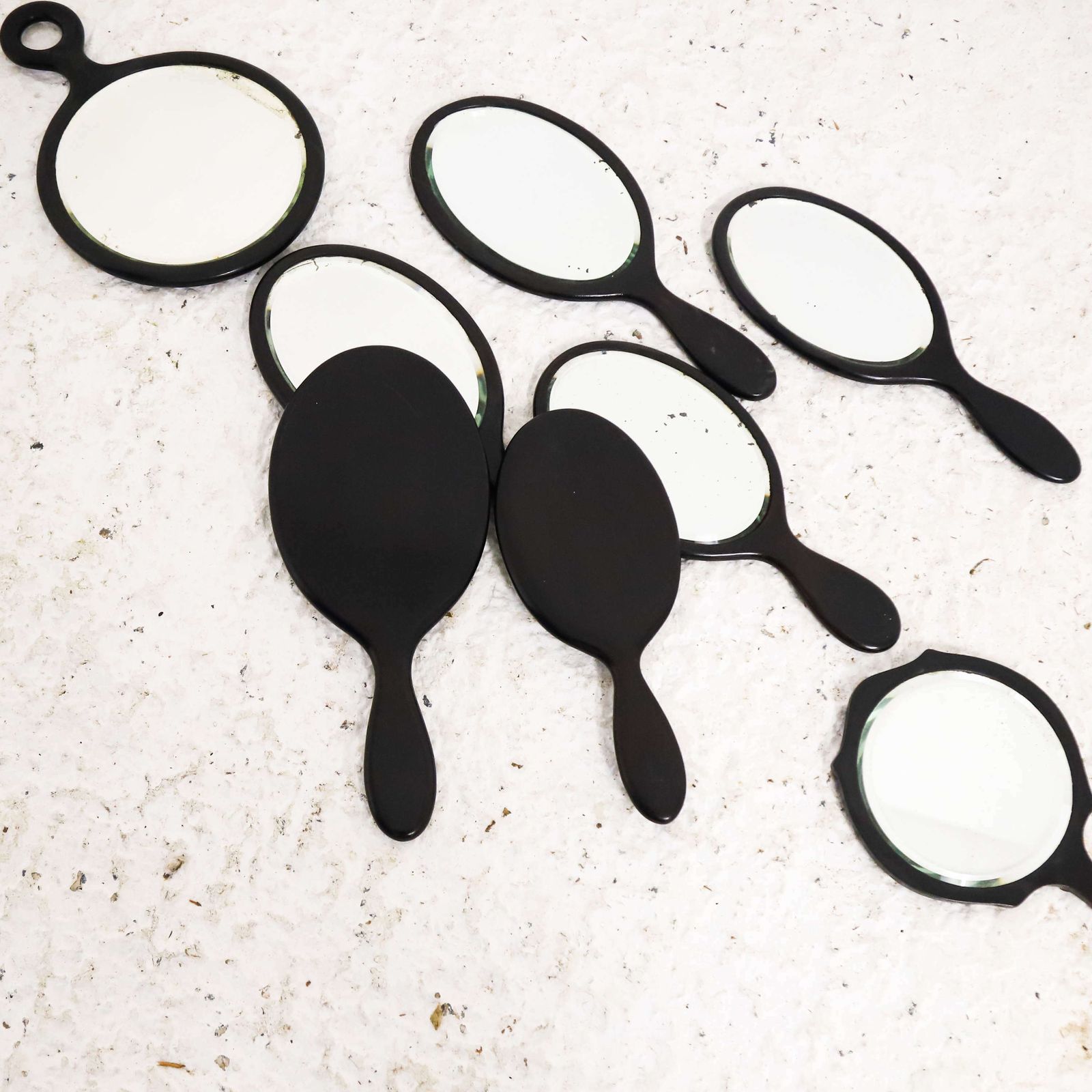 Late 19th/Early 20th Century Collection Of 8 Ebony Hand Mirrors photo furniture