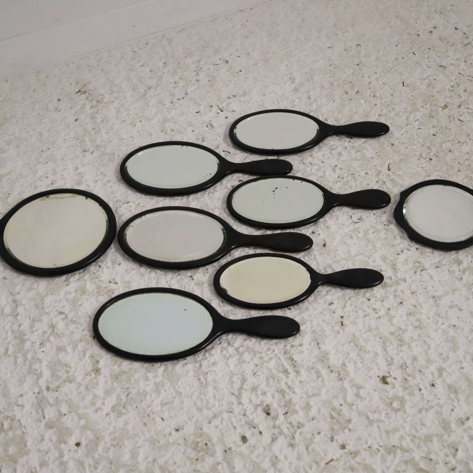 Late 19th/Early 20th Century Collection Of 8 Ebony Hand Mirrors photo buy