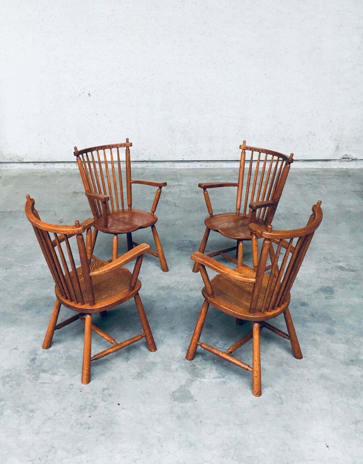Dutch Design Oak Arm Chair Set By De Ster Gelderland, Netherlands 1960's photo 1984.0