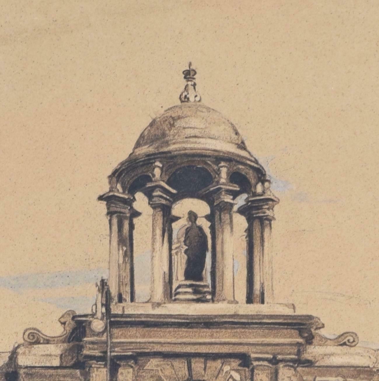 William Nicholson Queen's College, Oxford Lithograph By William Nicholson 1902   1904 photo furniture