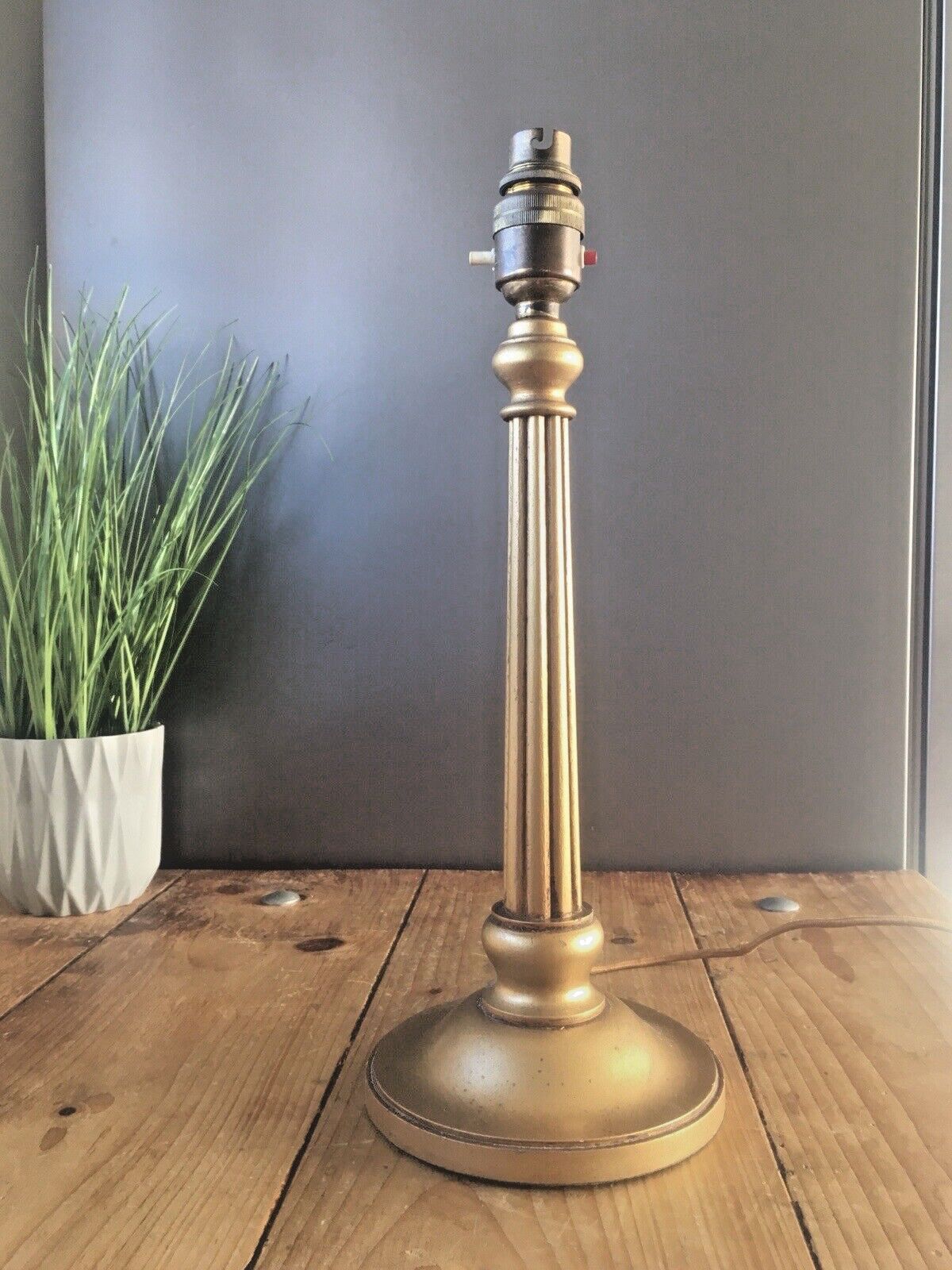 Antique Giltwood Column Table Lamp French Empire Grand Antique Country House