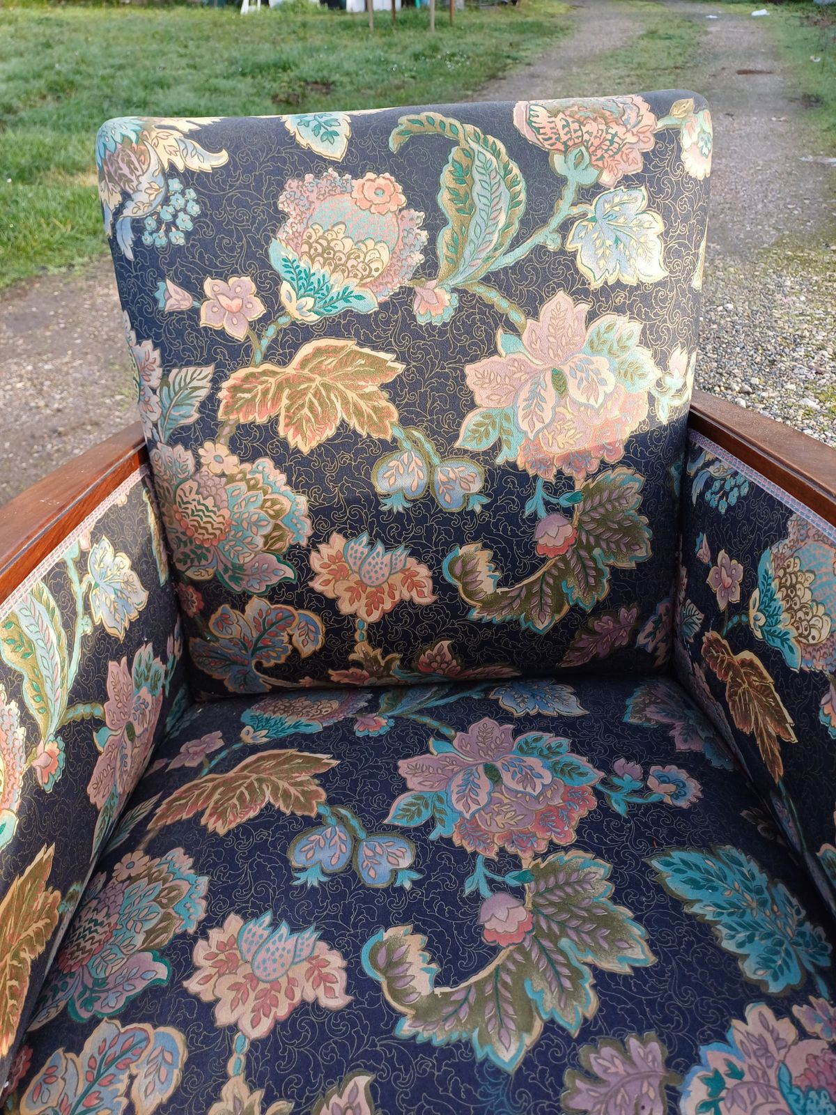 Art Deco Walnut Armchair, 1940s photo 399.0
