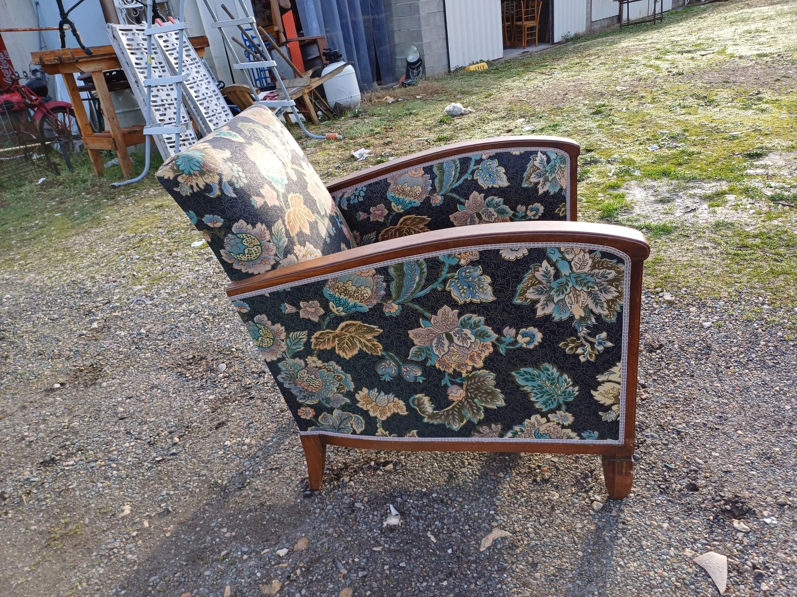 photo furniture Art Deco Walnut Armchair, 1940s