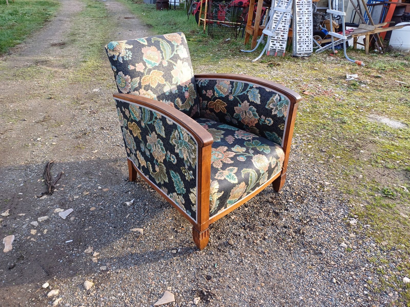 399.0 Art Deco Walnut Armchair, 1940s photo
