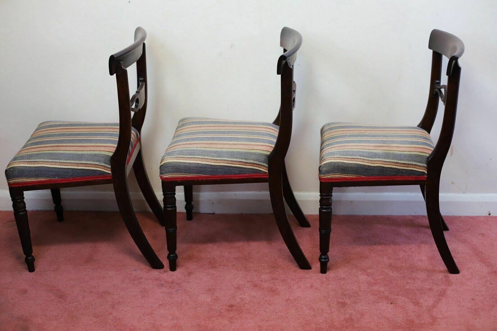 Lovely Set Of Five Victorian Mahogany Bar Back Dining Chairs photo 450.0