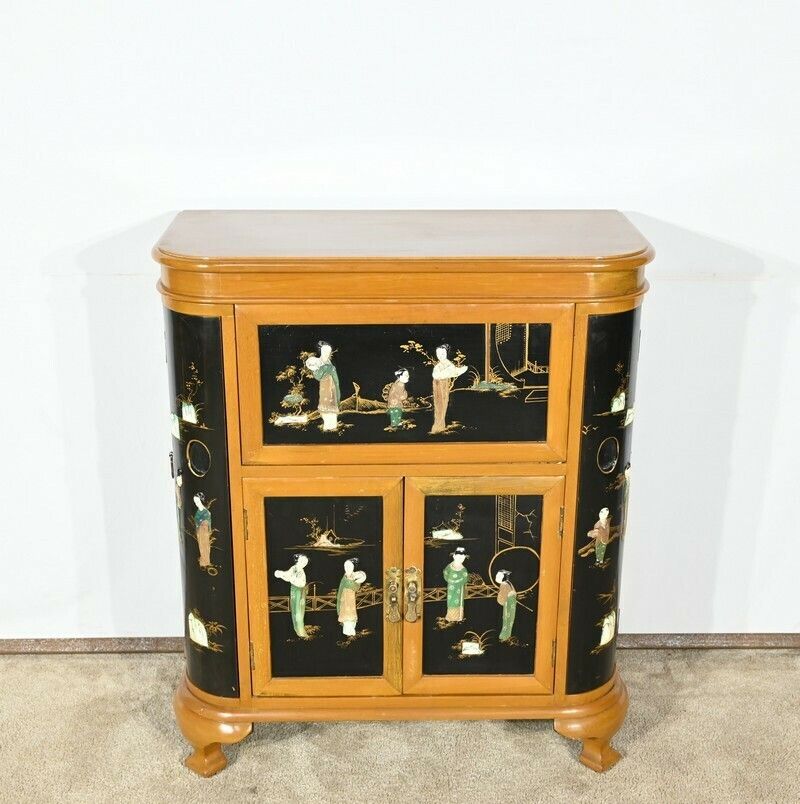 Asian Liquor Cabinet In Lacquered Wood, China – 1950 photo 1337.33870991