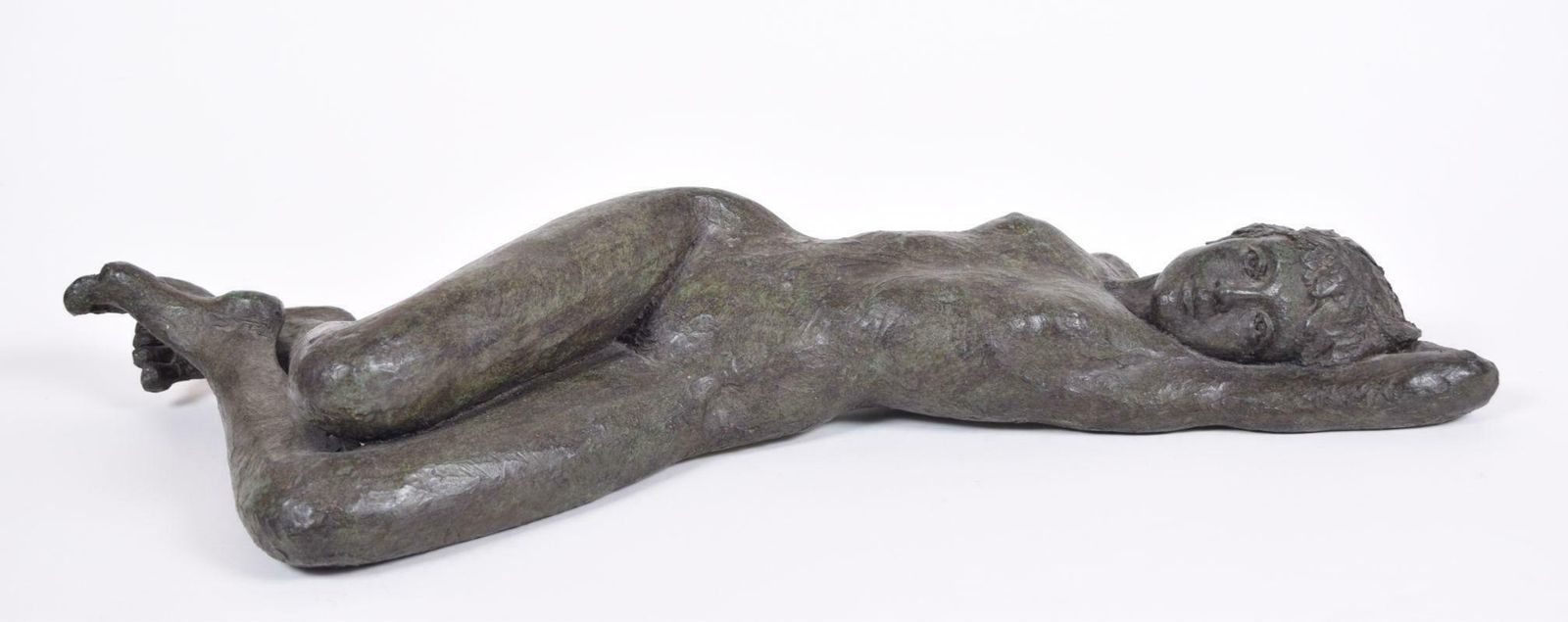 Unknown Reclining Nude Resin Bronze Sculpture Of A Girl
