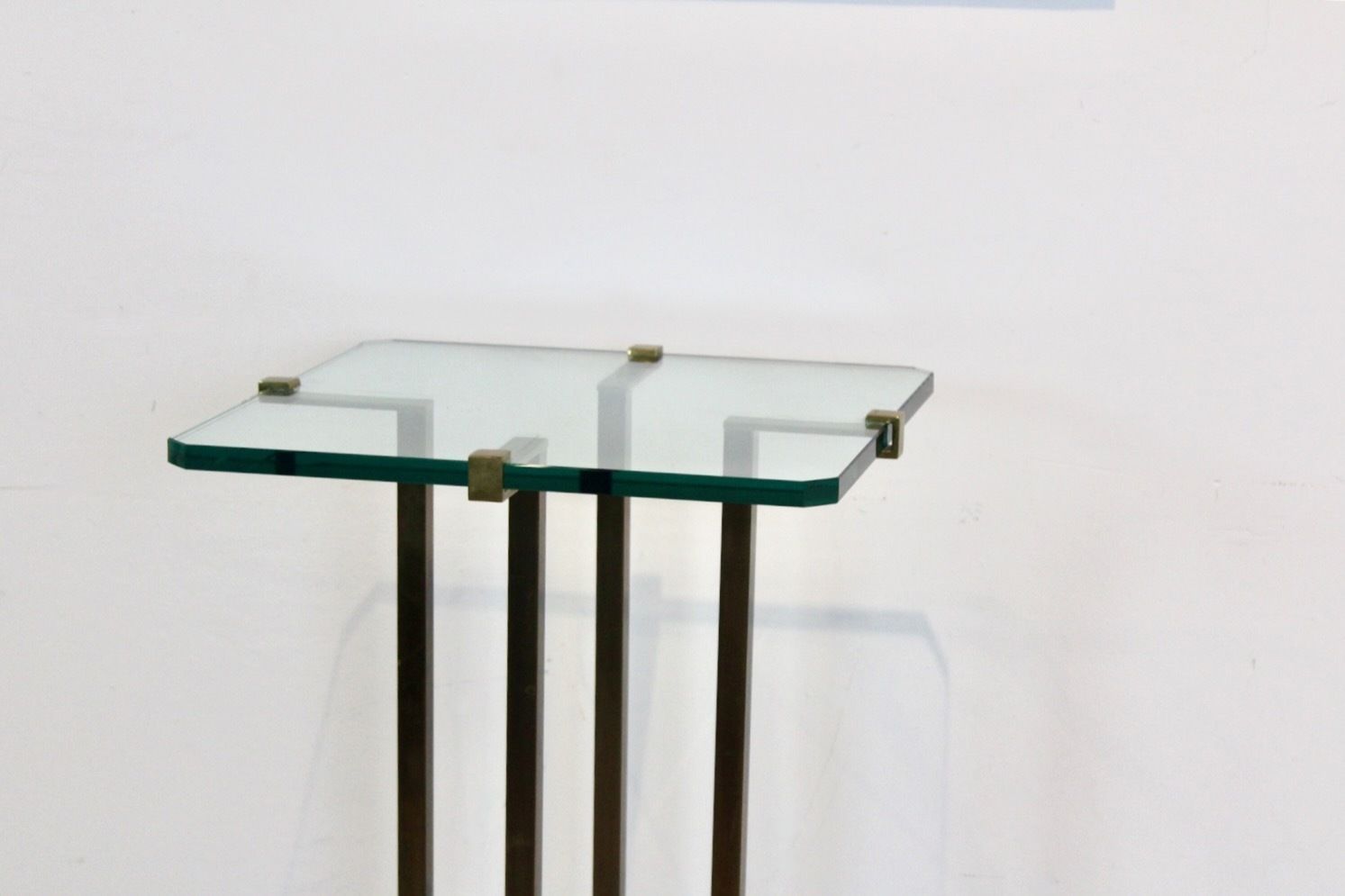 Minimalist Peter Ghyczy Brass And Glass Pedestal Table photo Home Decor