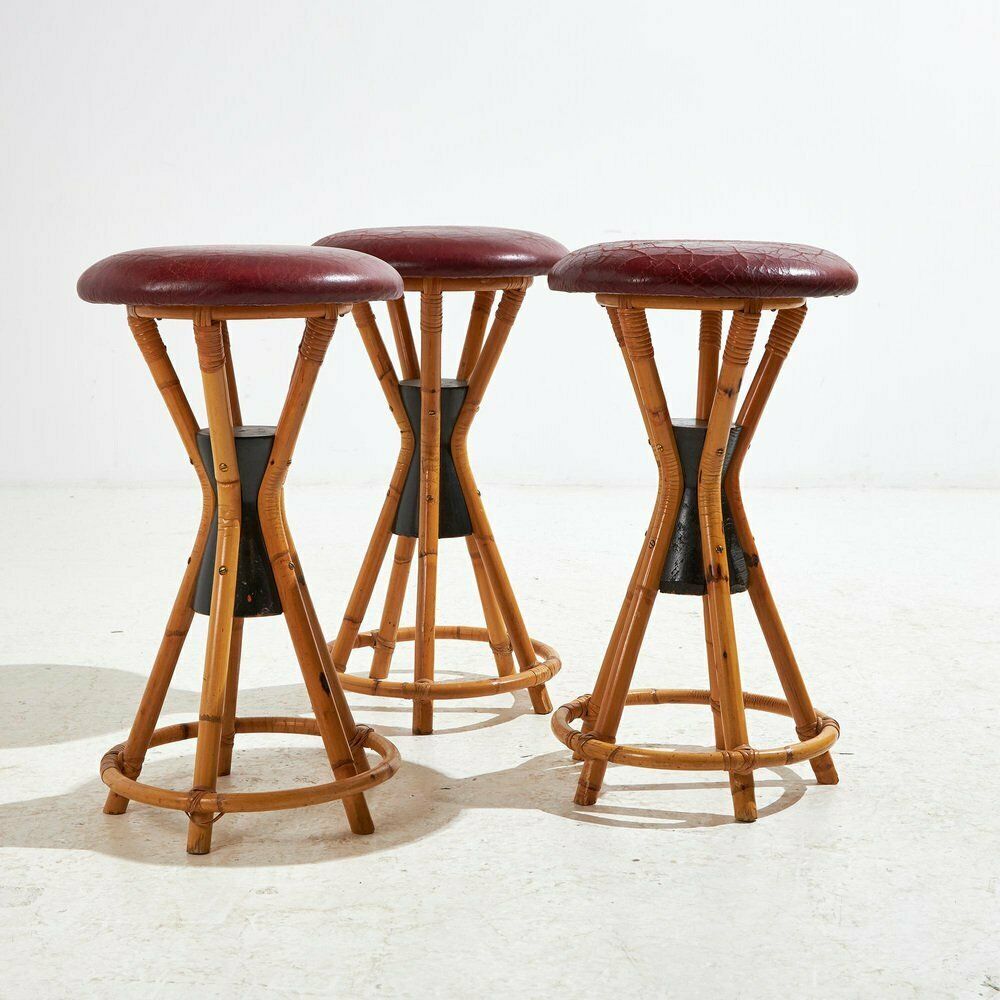 Bamboo Bar Stool, 1970s, Vintage photo furniture