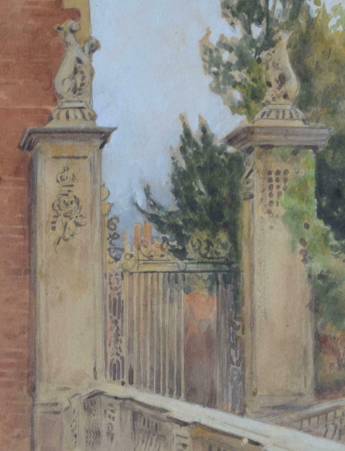 George Frederick Nicholls St John's College, Cambridge Wren Bridge Watercolour By G F Nicholls Early 20th Century photo Art