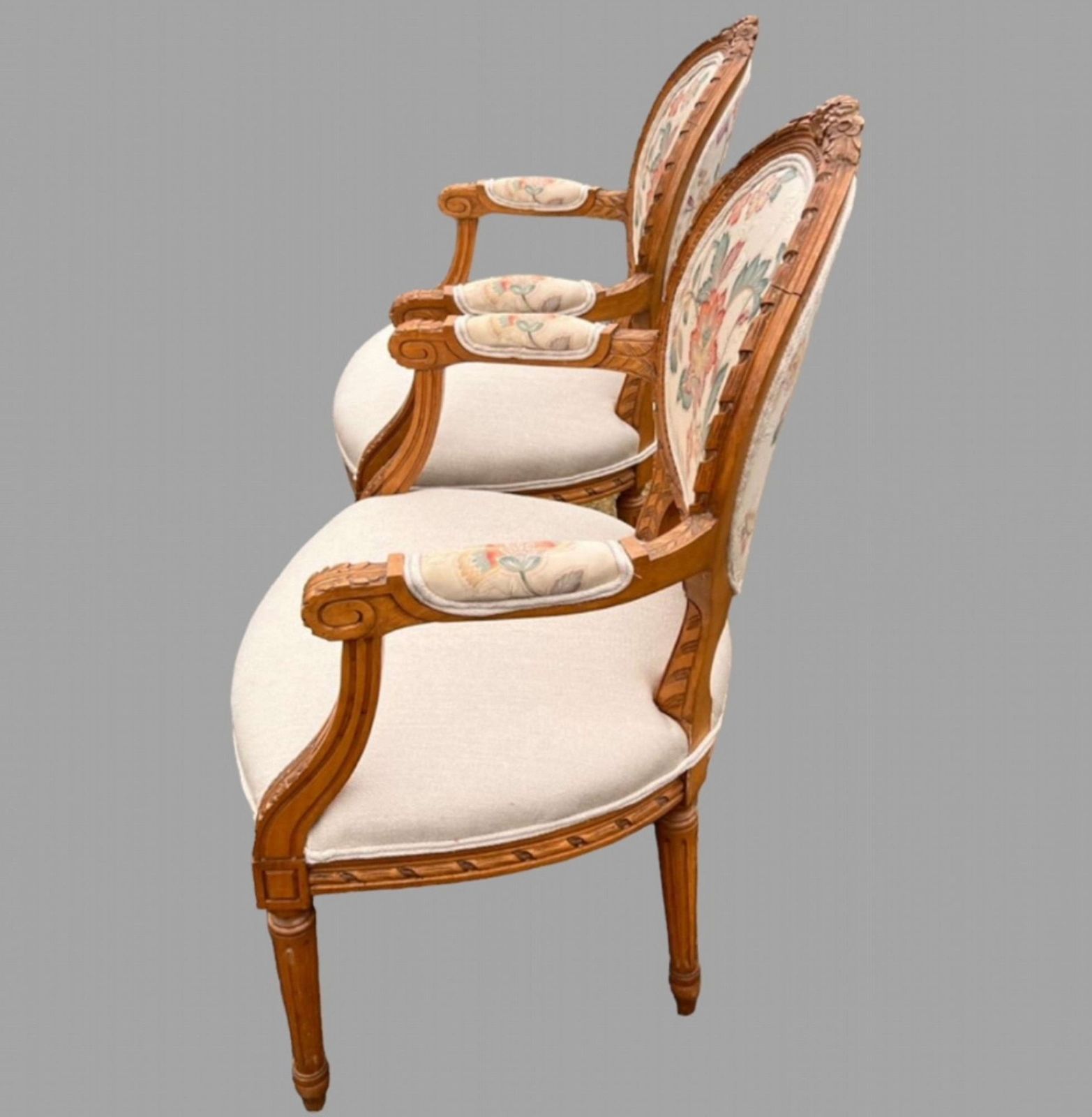A Pair Of C1950's  French Style Open Armchairs photo furniture