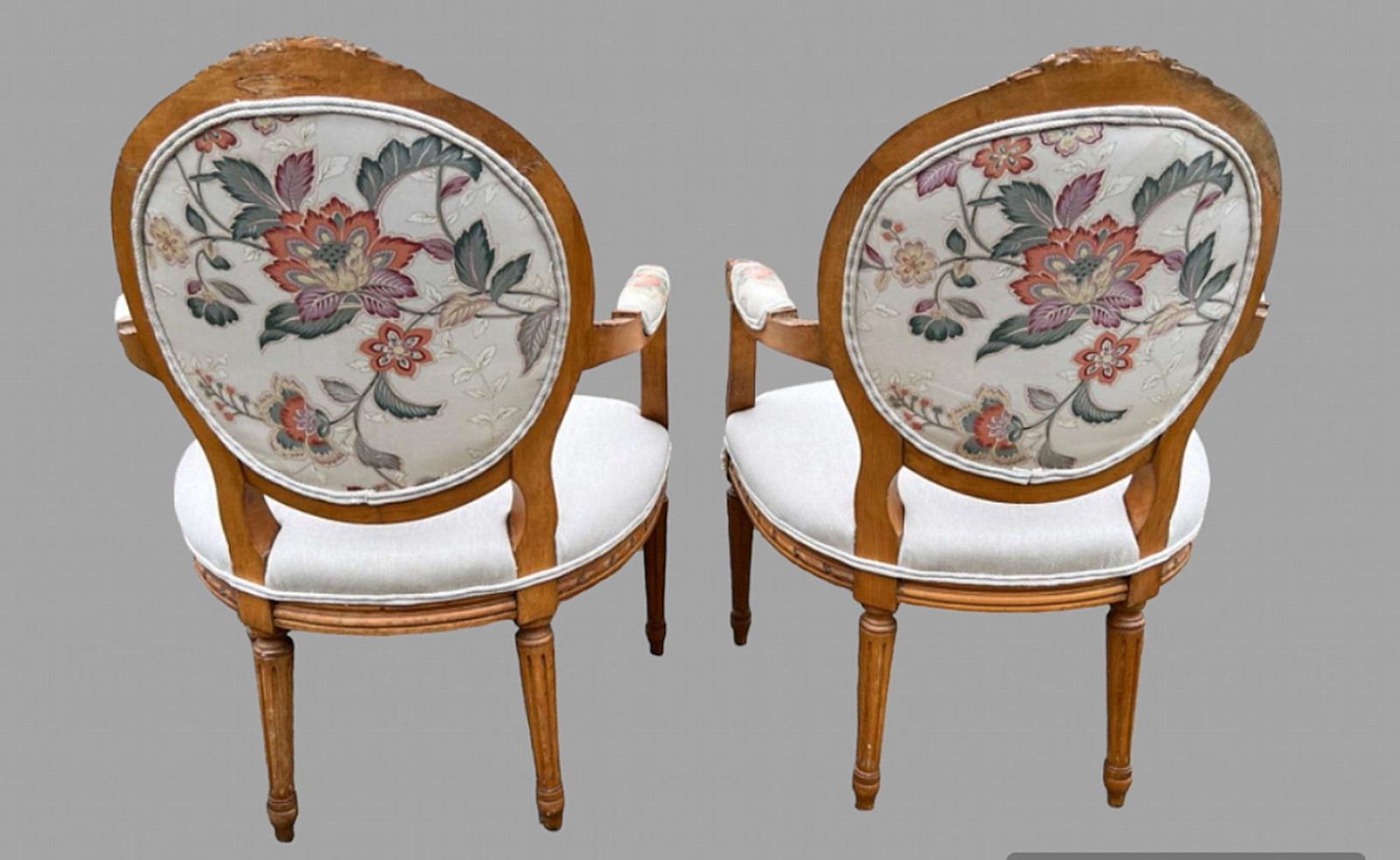 A Pair Of C1950's  French Style Open Armchairs photo for sale