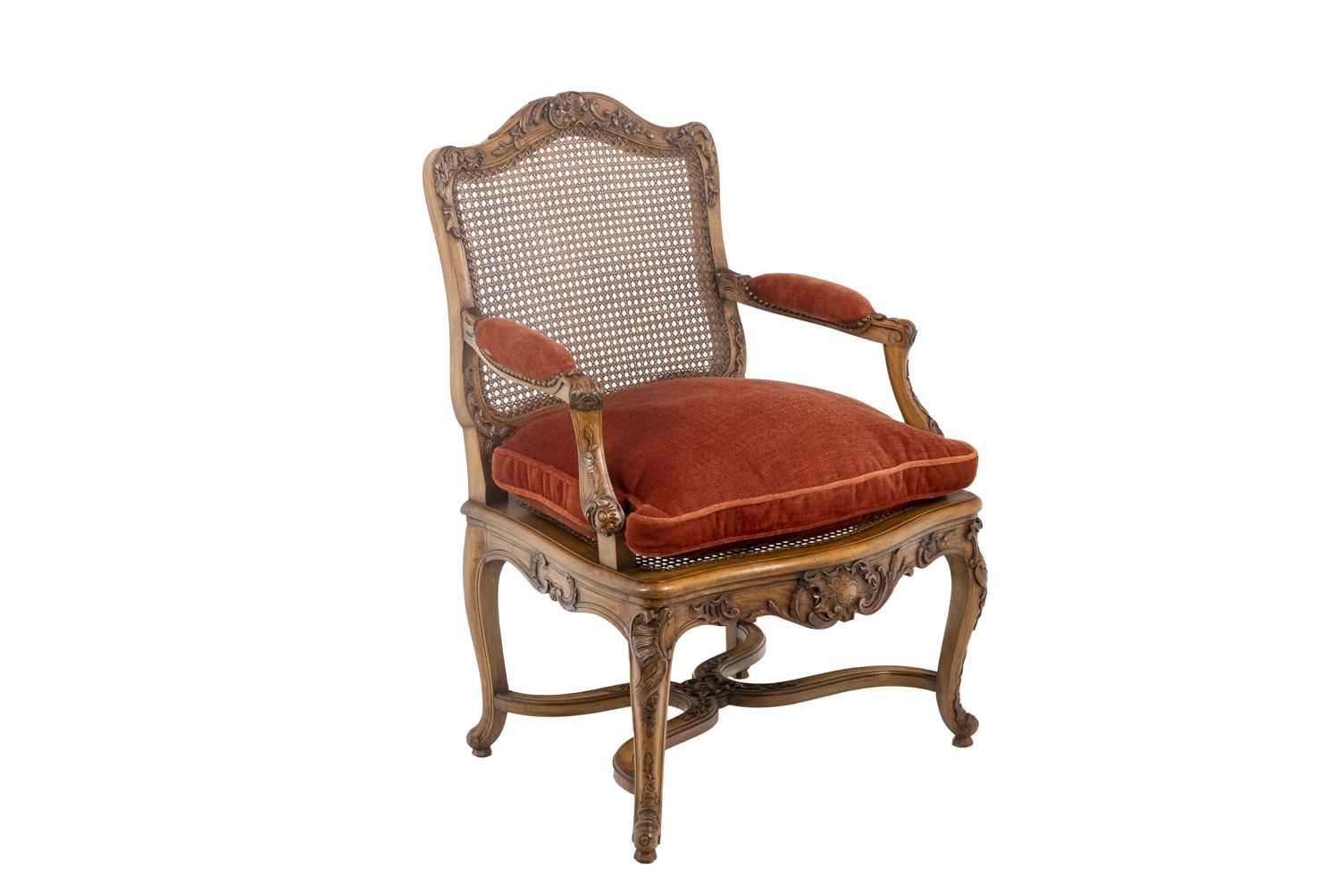 photo for sale Jean Mocqué, Paire De Fauteuils Canné De Style Régence, Xxe Siècle