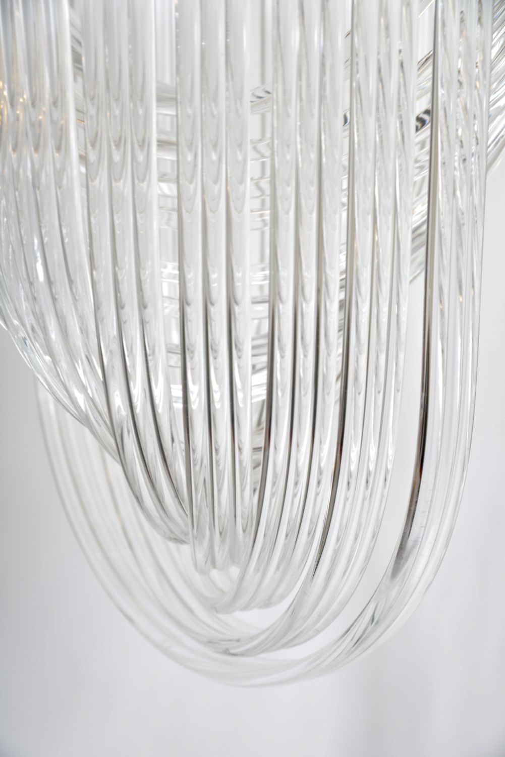 Large 1970s American Lucite Acrylic Ribbon And Brass Chandelier Hollywood Regency photo buy