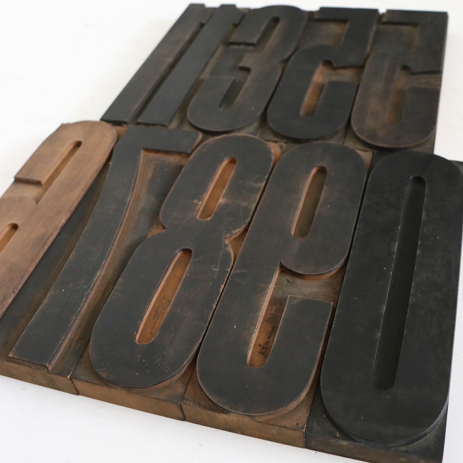 Job Lot Of 9 Large Vintage French Printers Numbers photo for sale