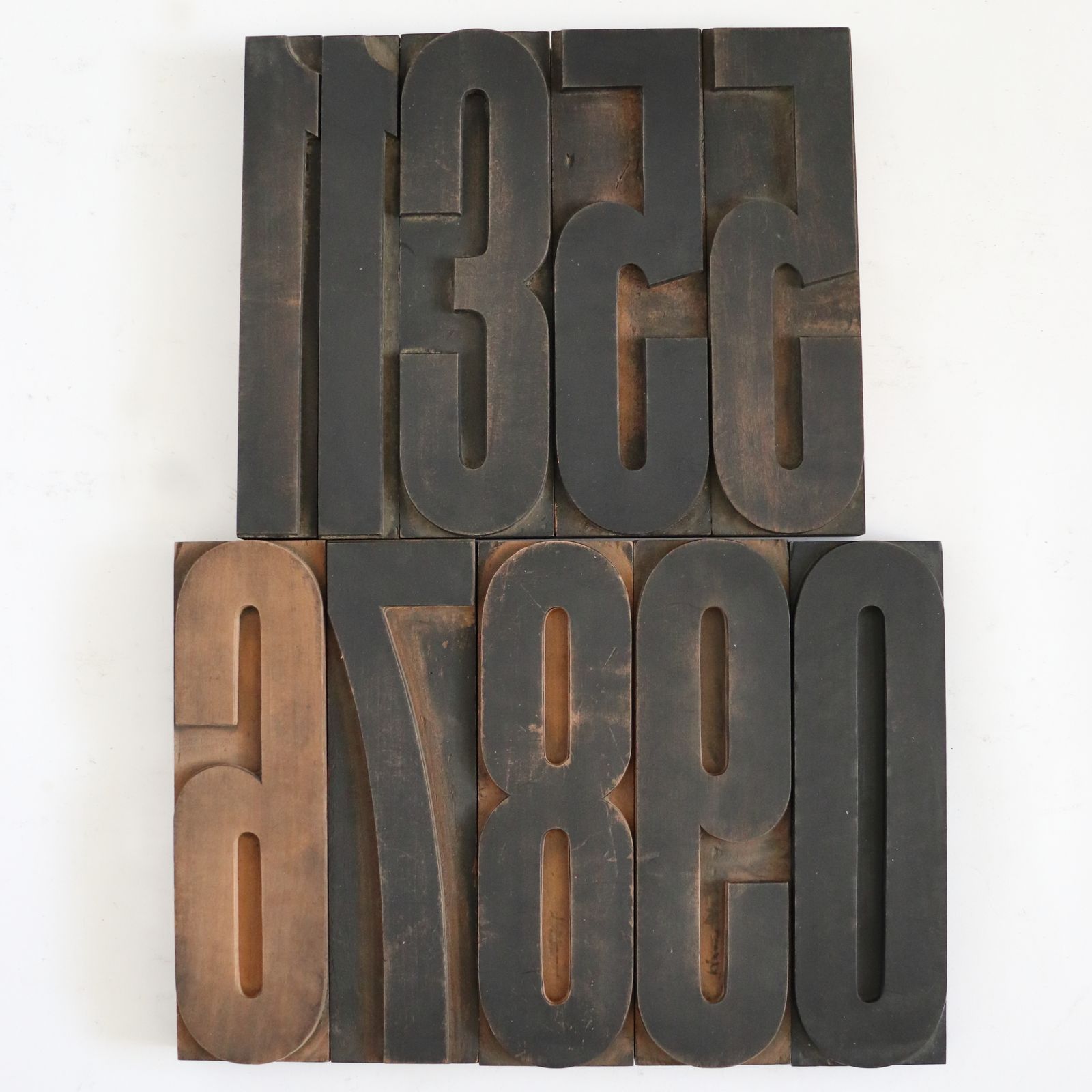 Job Lot Of 9 Large Vintage French Printers Numbers photo Home Decor