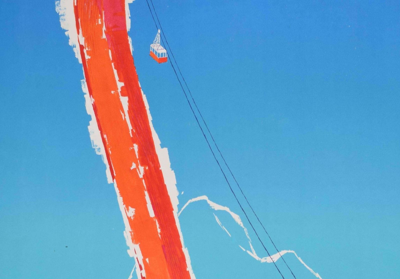 Donald Brun Davos, Switzerland Original Vintage Ski Poster By Donald Brun 1970s photo for sale