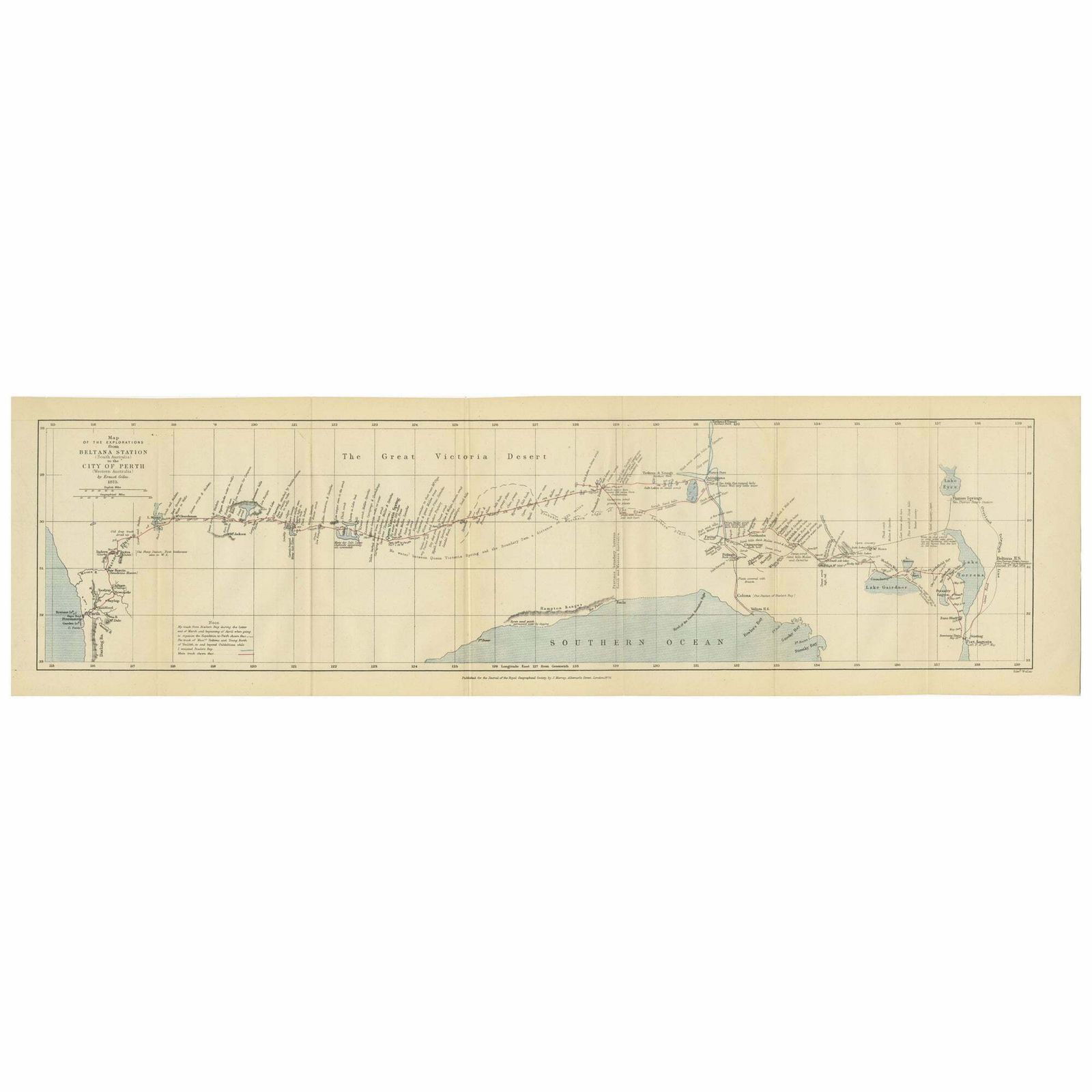 The 4000km Exploration Of Ernest Giles From Beltena To Perth, Australia In 1875