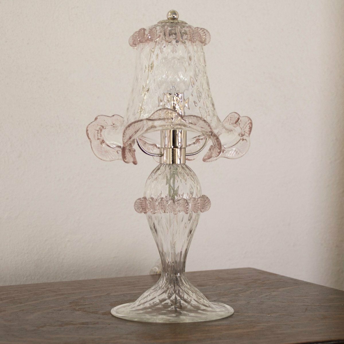 Italian Light Amethyst Murano Glass Table Lamps, 2000s, Set Of 2 photo buy