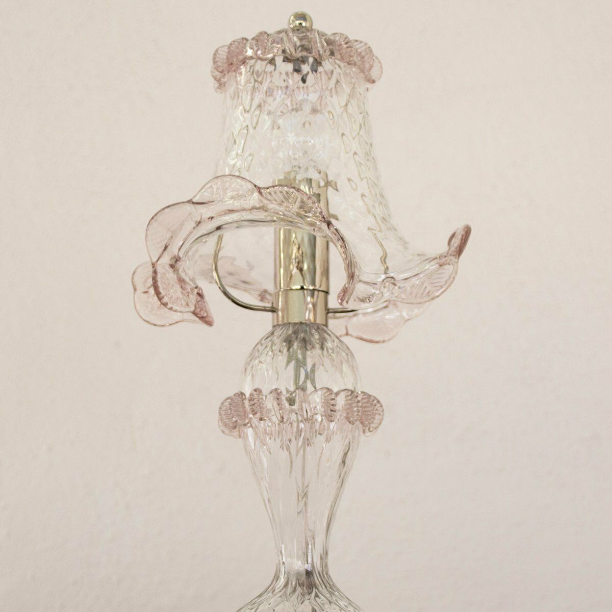 Italian Light Amethyst Murano Glass Table Lamps, 2000s, Set Of 2 photo vintage