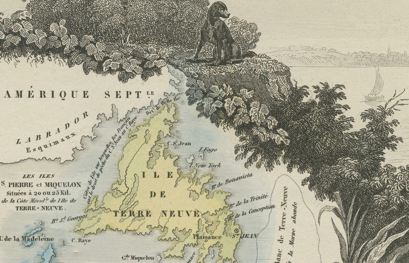 Original Steel Engraved Map Of French Colonies In America, 1854 photo buy