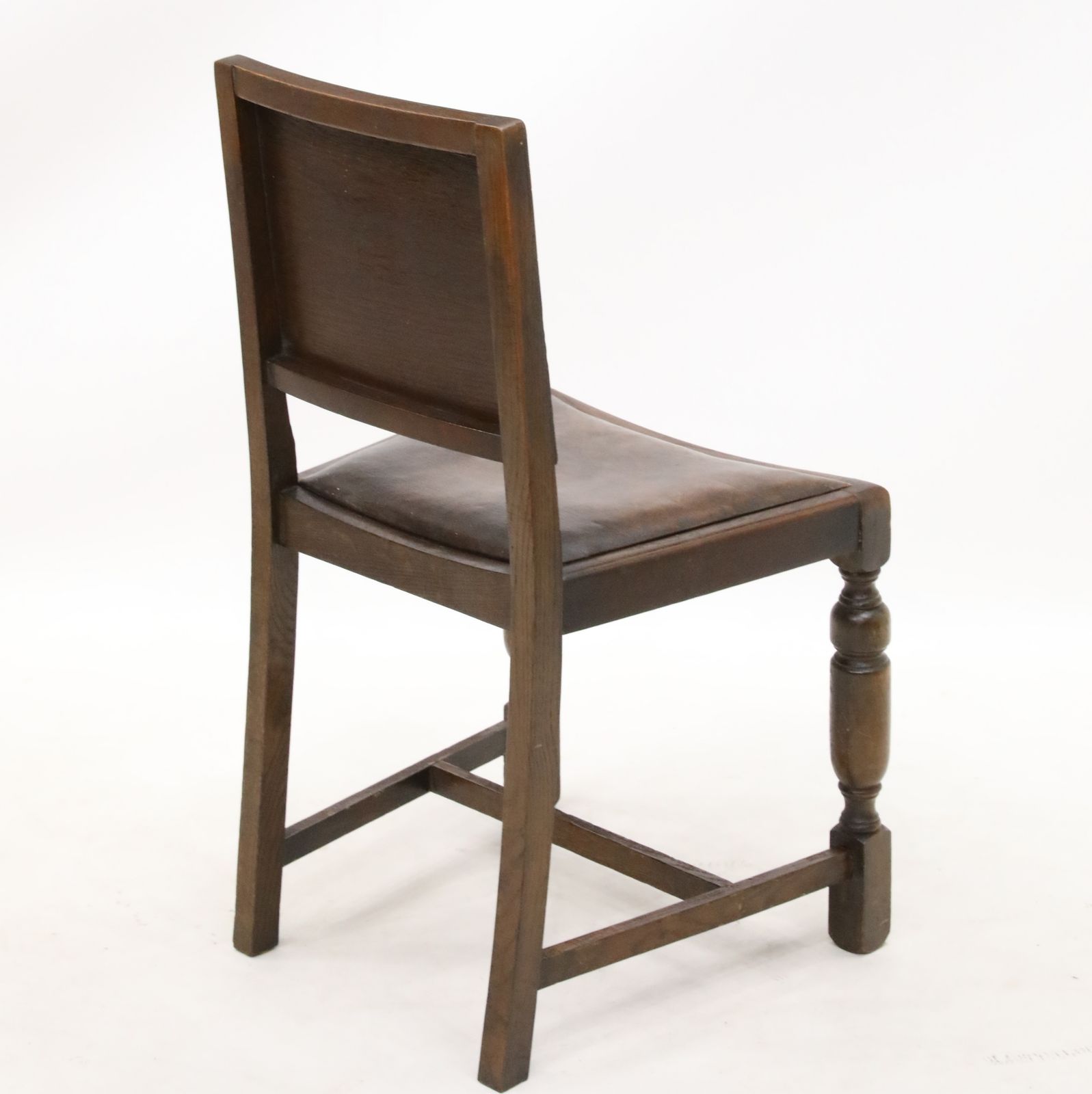 Vintage Oak Hall/Bedroom Chair With Brown Leather Drop In Seat Free Uk Delivery photo for sale