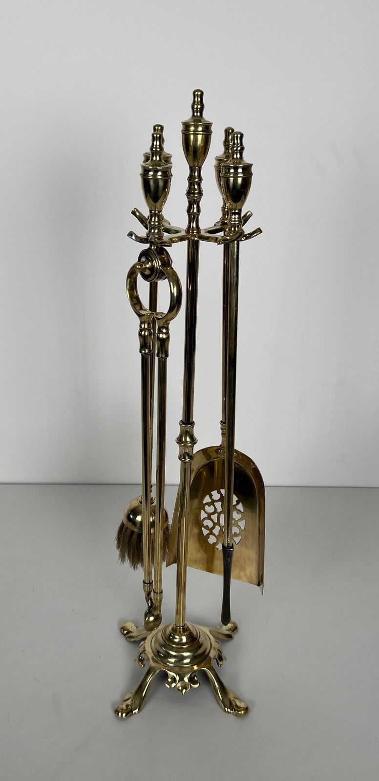 Neoclassical Style Brass Fire Kit photo furniture