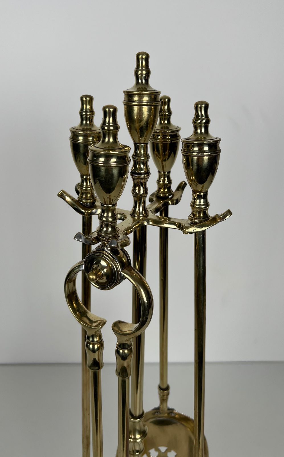 Neoclassical Style Brass Fire Kit photo Home Fixtures