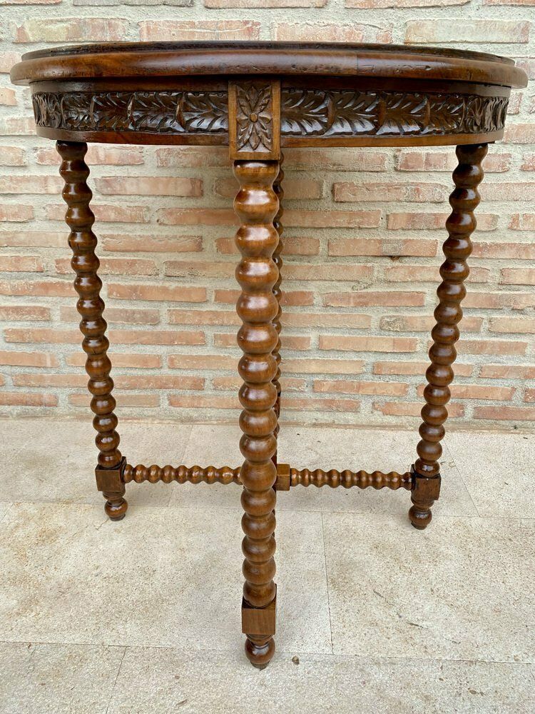 French Barley Table With Lentil Legs, Late 19th Century photo furniture