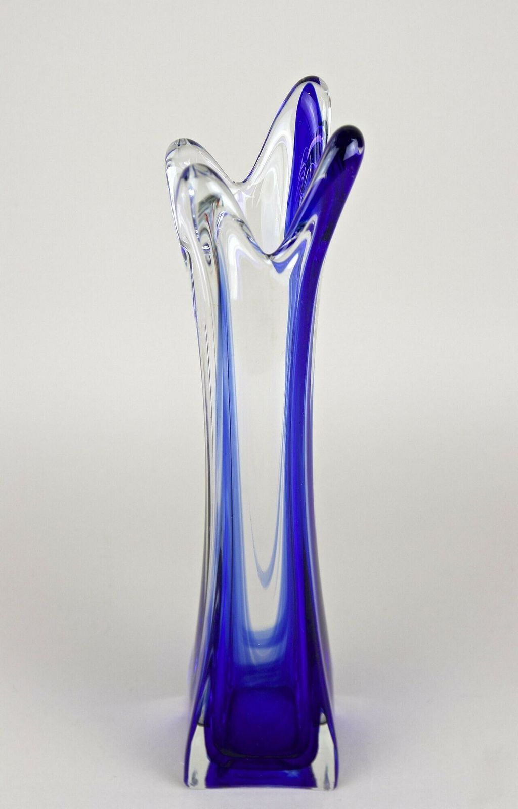 Blue/ Clear Murano Glass Vase, Late Mid Century   Italy Ca. 1960/70 photo Home Decor