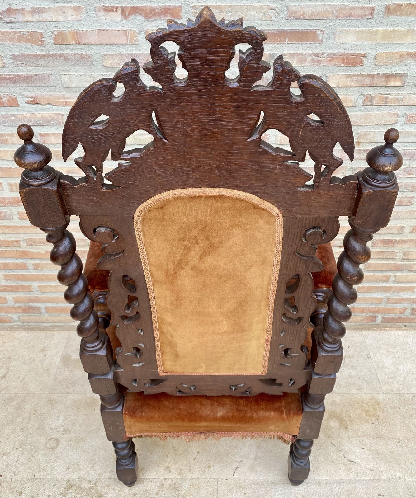 19th Century French Carved Walnut Throne Chair photo buy