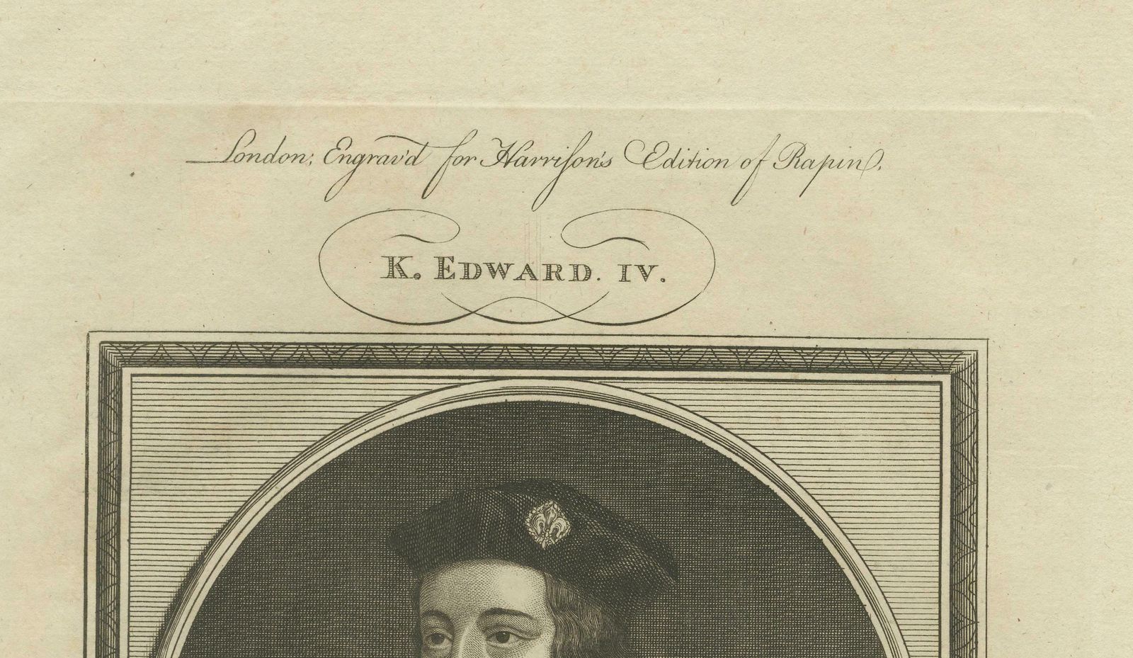 Elegant 1786 Engraved Portrait Of King Edward IV   Royal Majesty photo for sale
