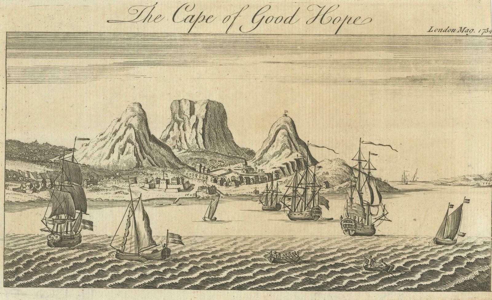 Old Engraving Of Cape Good Hope In South Africa, 1754 photo furniture