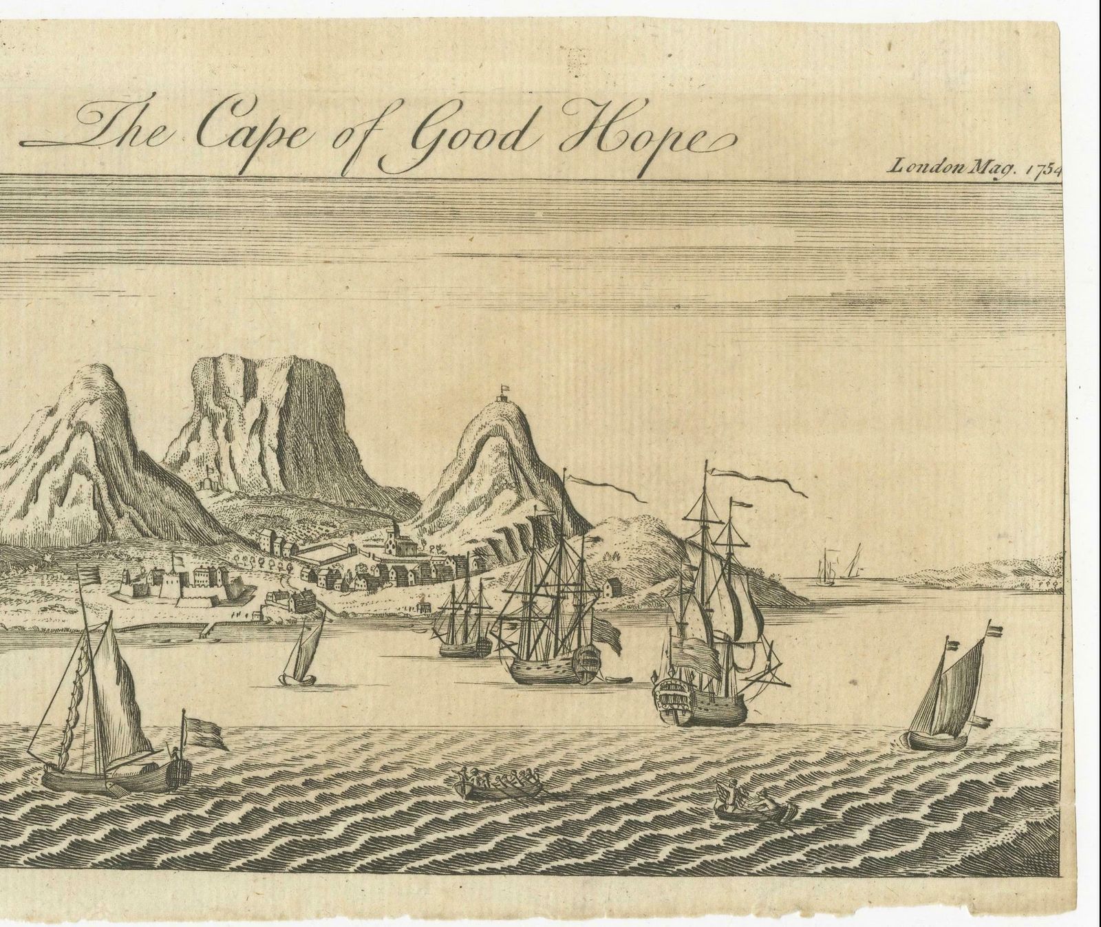 Old Engraving Of Cape Good Hope In South Africa, 1754 photo Art