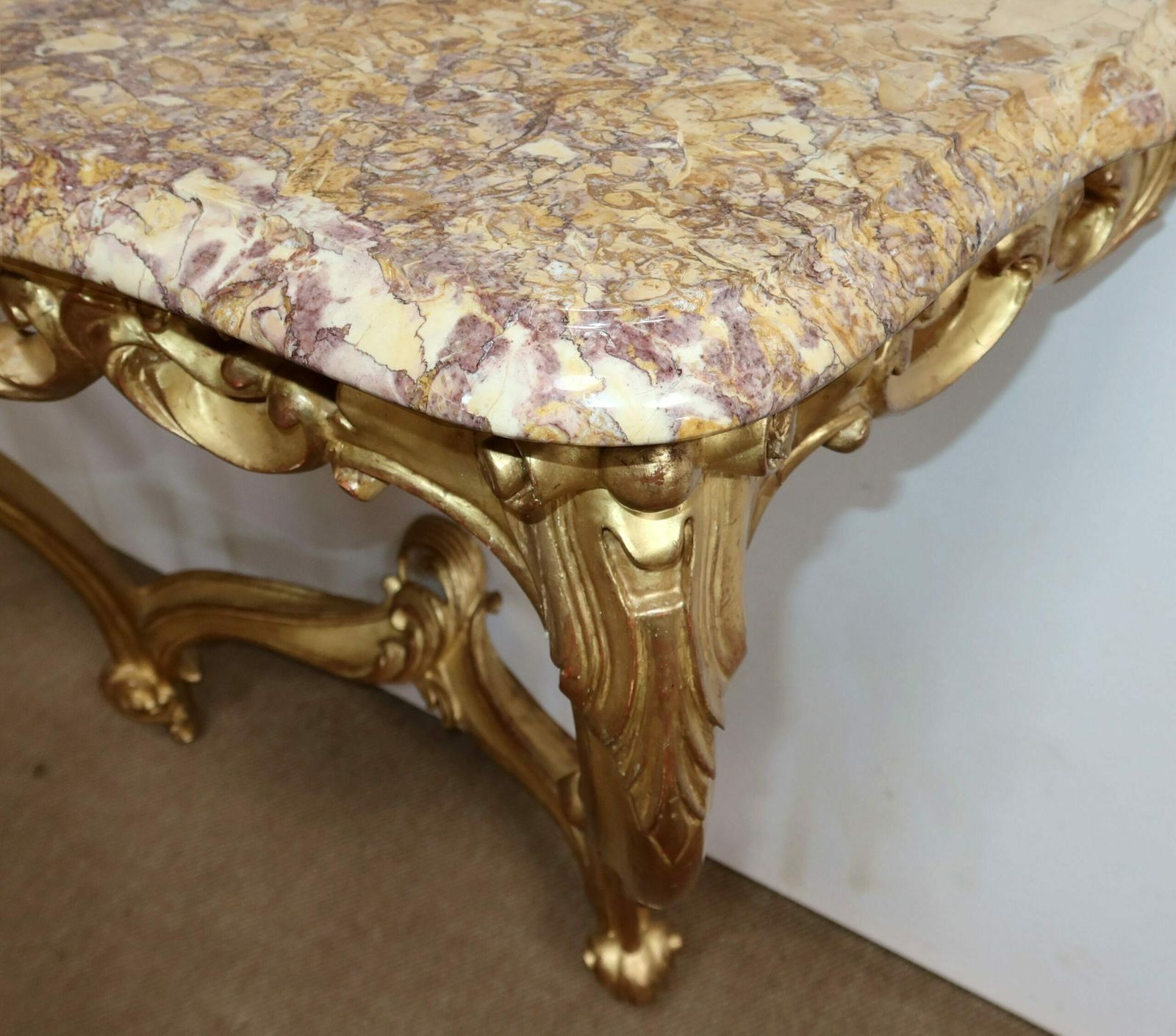 Wall Console In Golden Wood, Louis XV Style – Mid 20th Century photo 1520.08064556