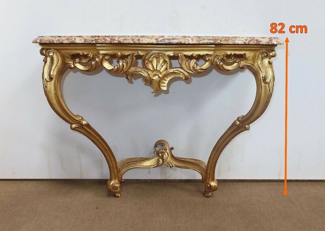 photo for sale Wall Console In Golden Wood, Louis XV Style – Mid 20th Century