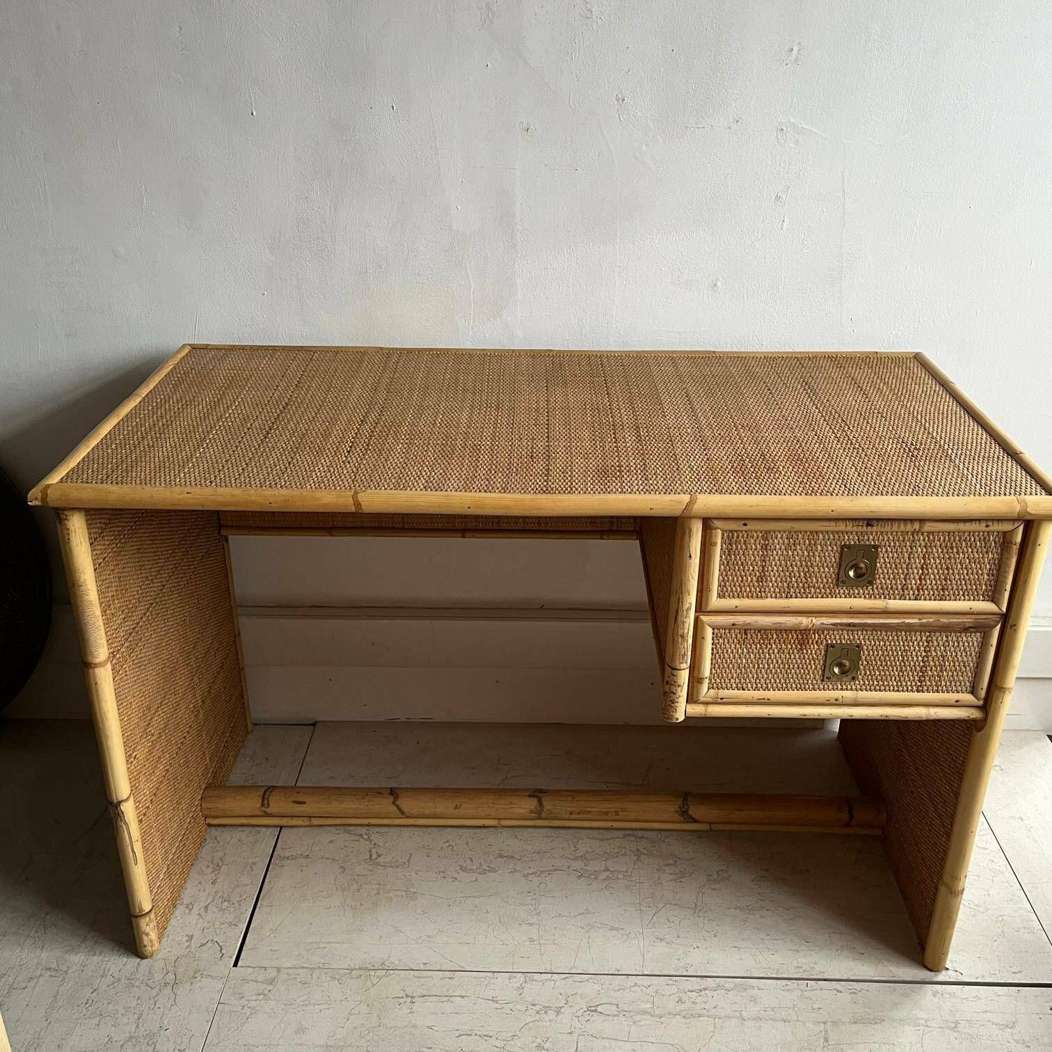 Italian Dal Vera Rattan & Bamboo Desk / Dressing Table photo 1275.0