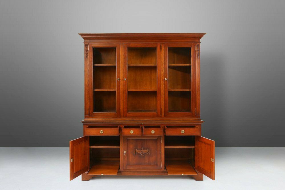 English Wooden Bookcase Cabinet, 1950s photo for sale