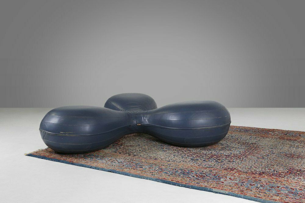 Leather Pouf By Lowie Vermeersch For Durlet, 1999 photo vinterior