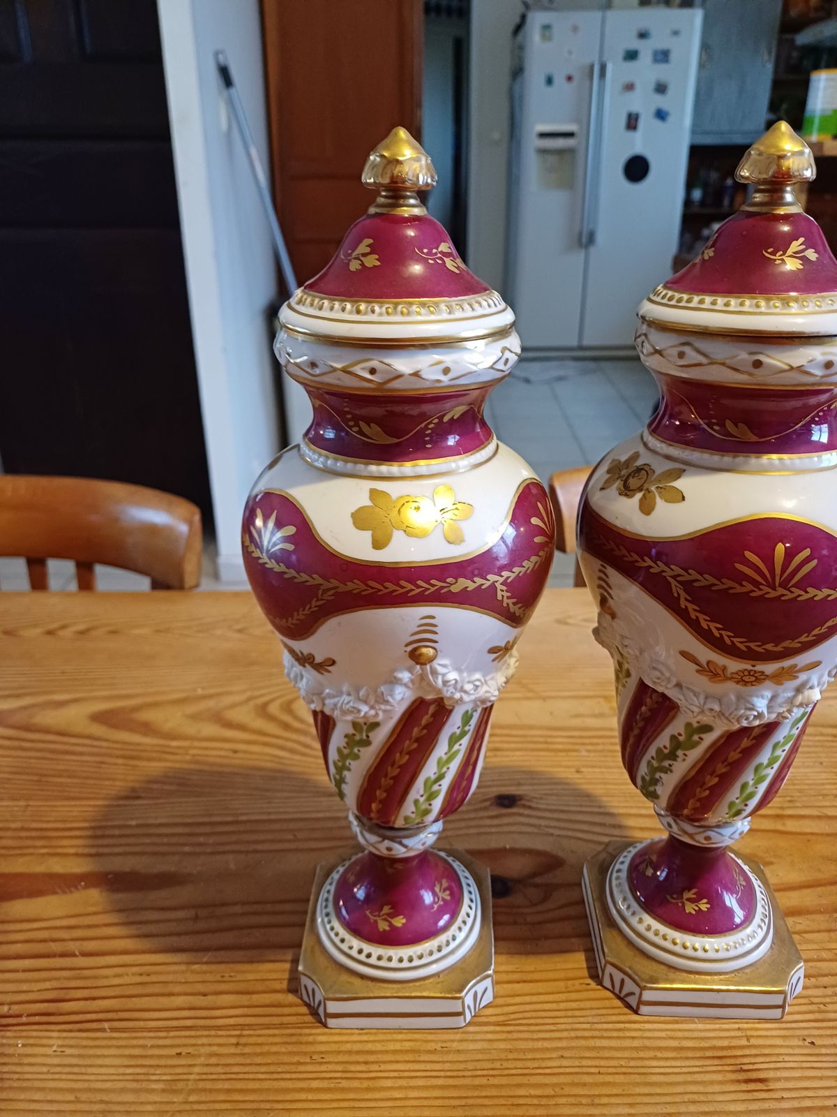 Pair Of 19th Paris Porcelain Vases photo furniture