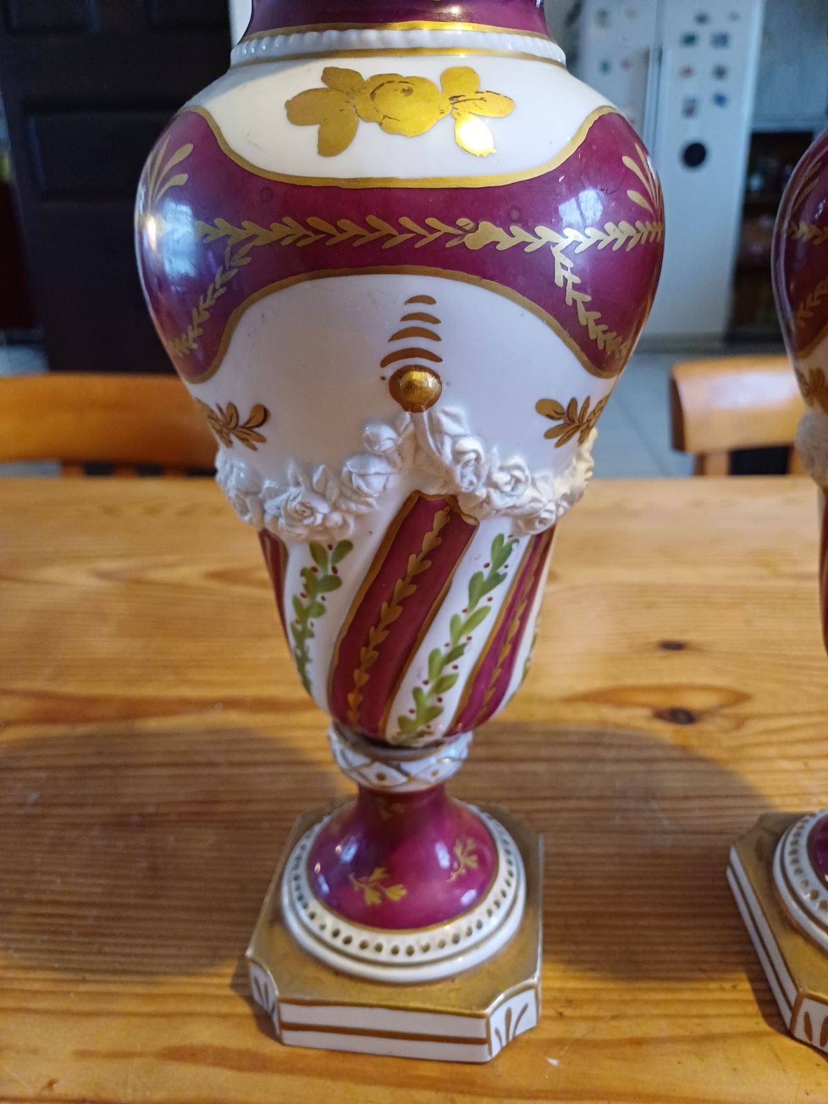 Pair Of 19th Paris Porcelain Vases photo 126.0