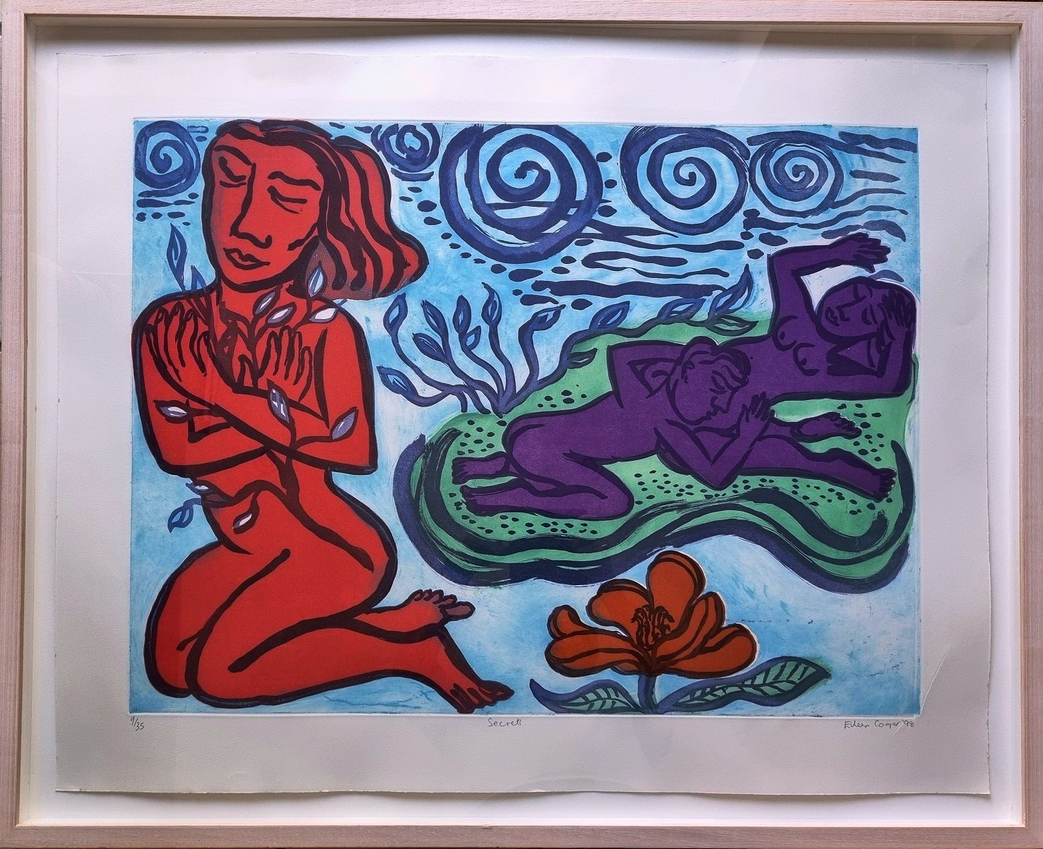 Eileen Cooper, Ra   Secrets (An Original Framed Etching, 1990s) 20th Century British Contemporary Art photo furniture