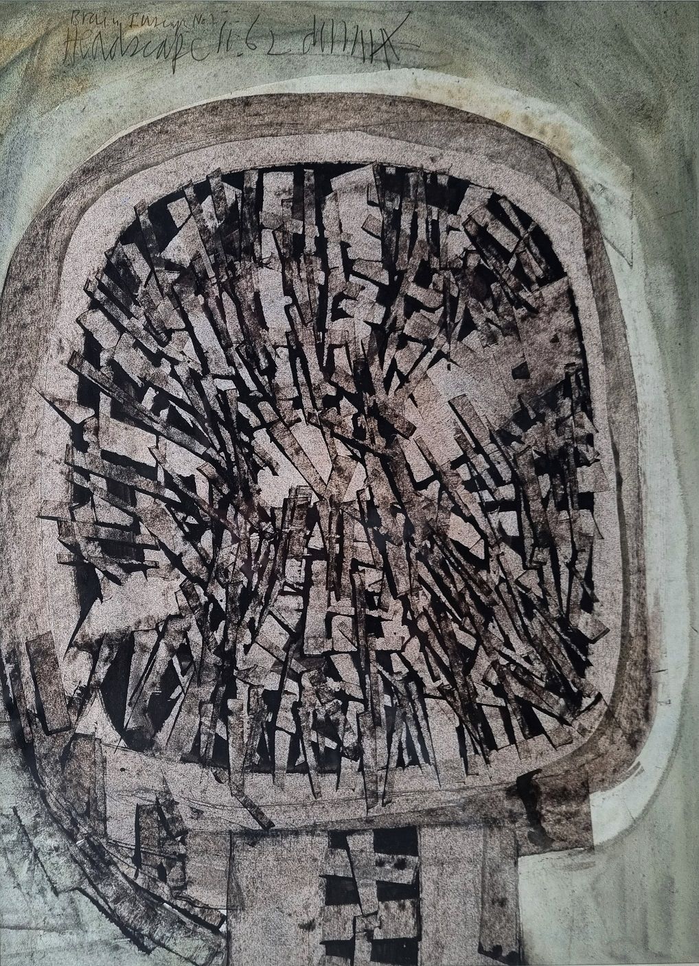 Modern British Art By Roy Turner Durrant   Brain Inscape No. 2, Headscape 11.62 (Framed Painting In Mixed Media)
