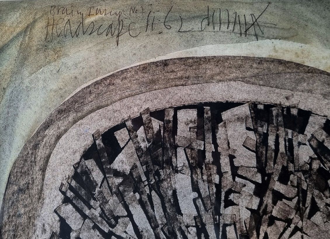 Modern British Art By Roy Turner Durrant   Brain Inscape No. 2, Headscape 11.62 (Framed Painting In Mixed Media) photo for sale