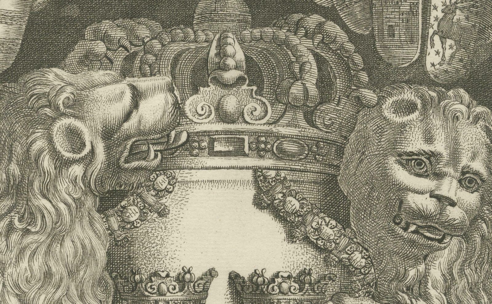 Detailed Engraving Of The Greater Coat Of Arms Of Sweden, 1669 photo 370.0